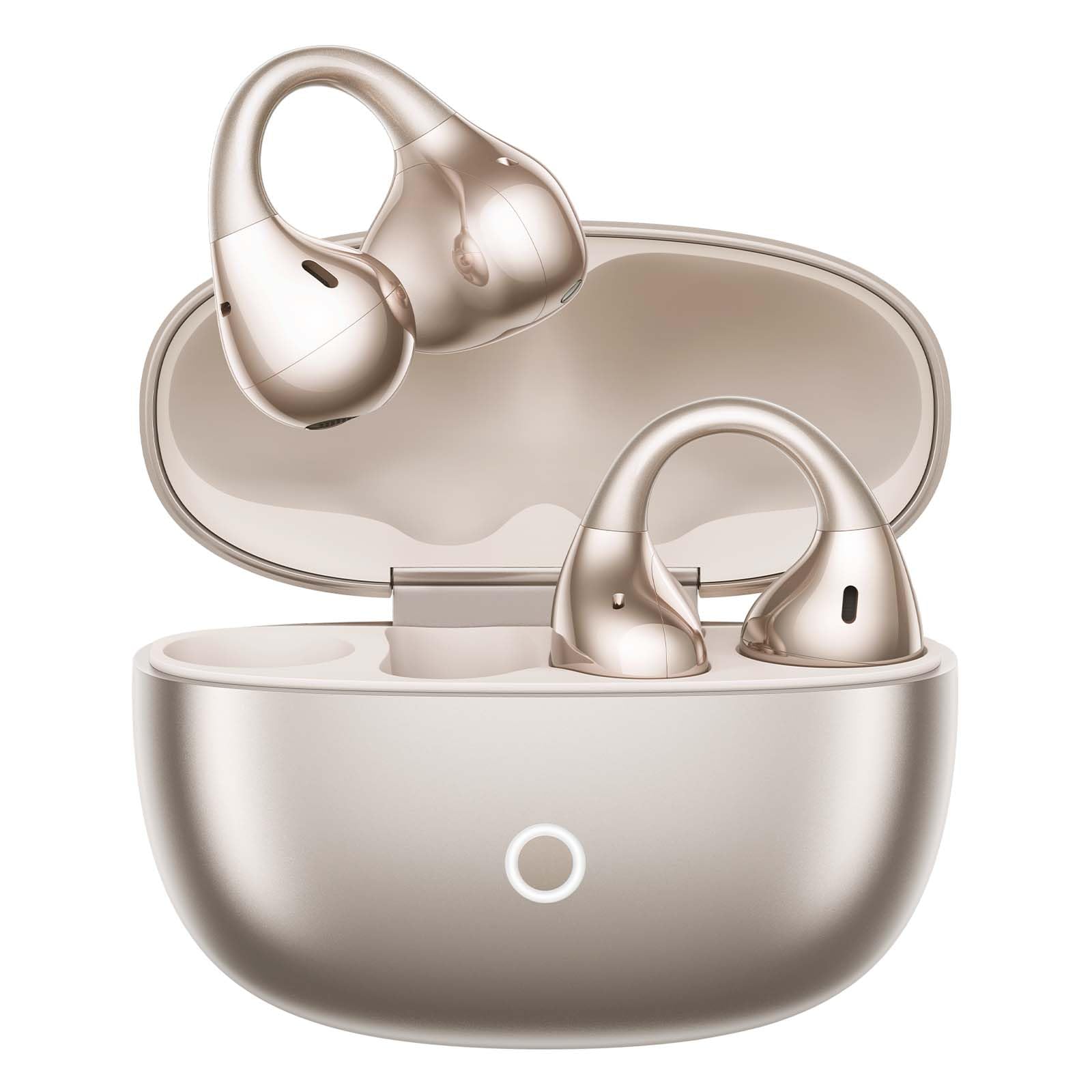 realme Buds Clip Auricolari Bluetooth, Cuffie Wireless Clip-on Aperte, Batteria 43h, Resistenza IPX55, 45ms Bassa Latenza, Audio Spaziale 3D, Traduttore IA, Algoritmo NextBass, Oro
