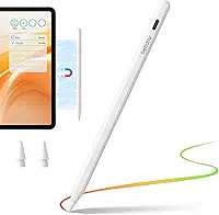BETTDOW Caneta GD13 Ultra Stylus para iPad 2018-2025, suporta carregamento magnético e carregamento rápido tipo C, indicador de bateria, inclinação de rejeição da palma, lápis magnético compatível com