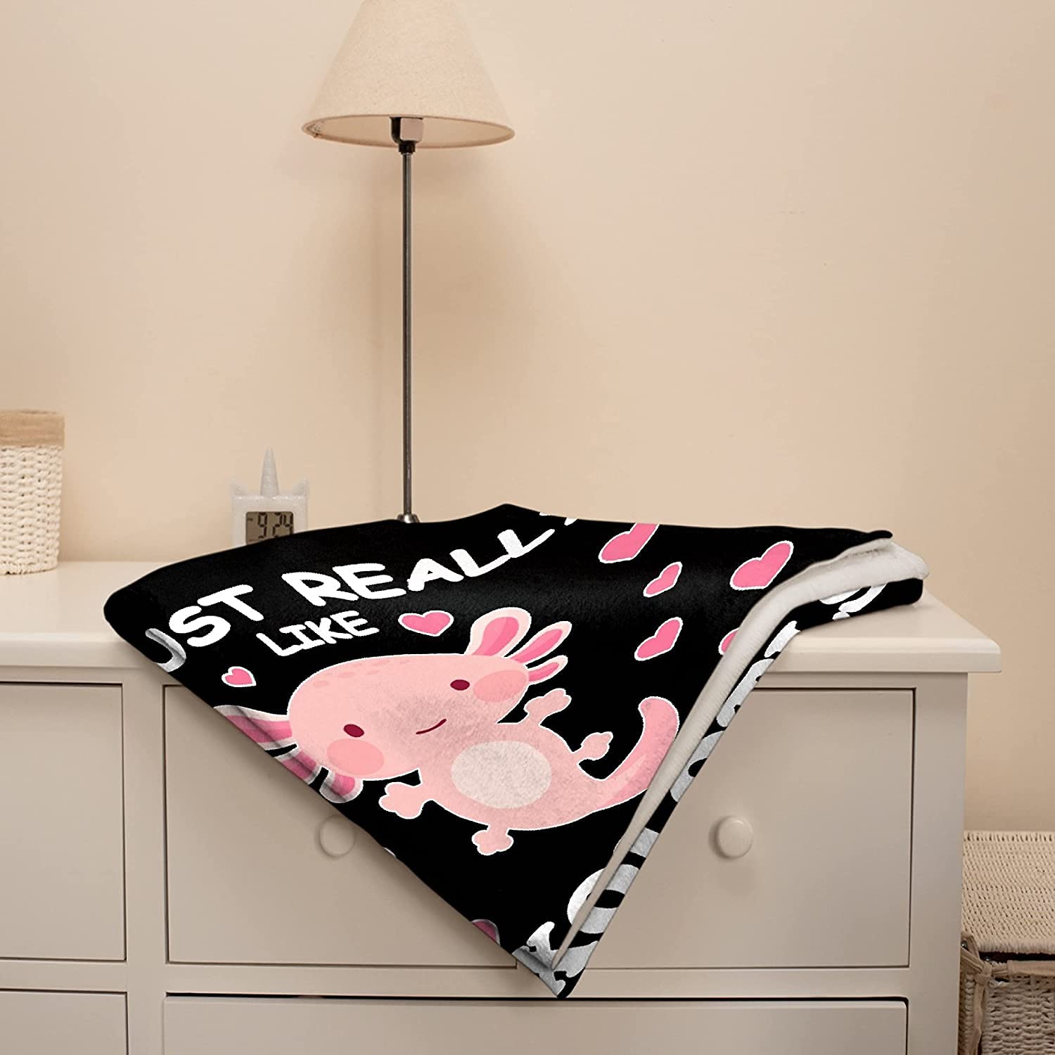Coperta In Pile Axolotl Per Bambini E Ragazzi | 127x152 Cm Morbida E Leggera | Plaid A Tema Axolotl Per Letto E Divano - 2