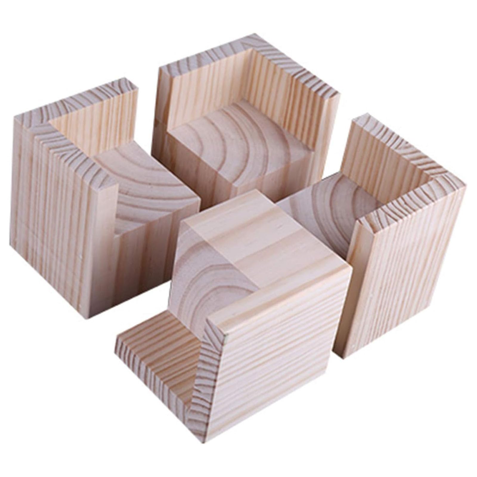 Set mit 4 hölzernen Fellerhöhungen zur Erhöhung der Höhe, perfekt für Tische und Betten – für Ihre Heimdekoration und T