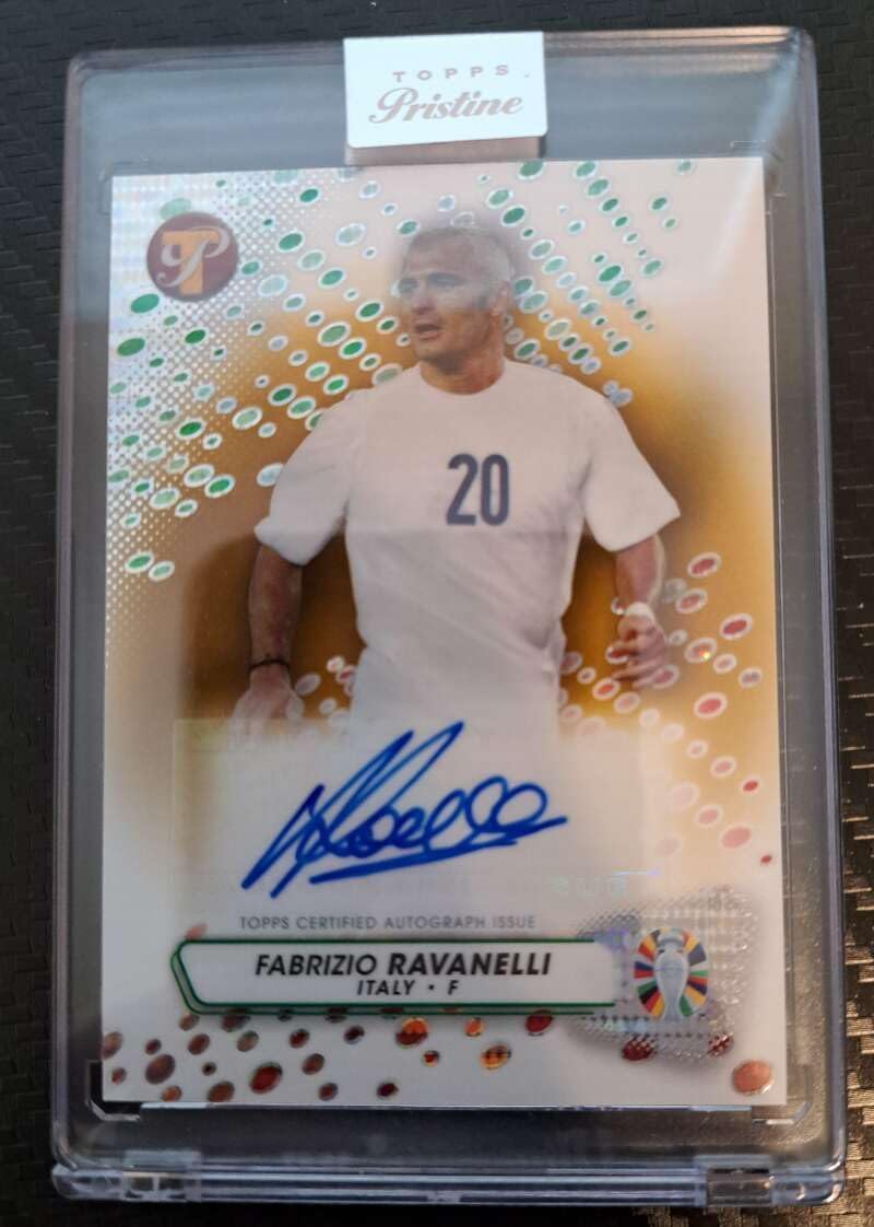 FABRIZIO RAVANELLI AUTO 2023 Topps Pristine Road to Euro 2024/50 Autograph Pristine Gold #PA-FRA Refractor MT+ Soccer
