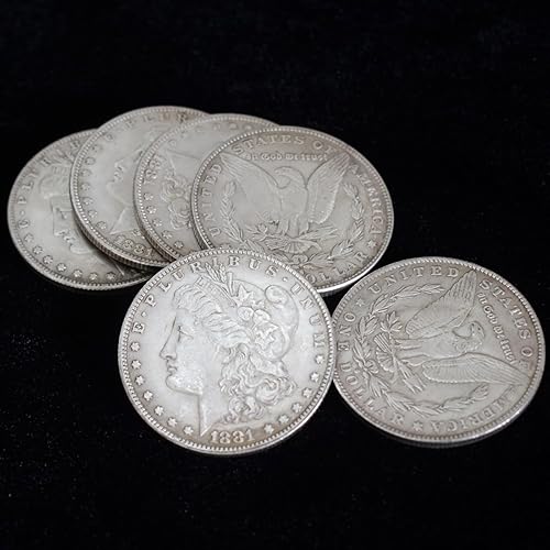 Juego mágico de 6 piezas Morgan Dollar (1.5 in de diámetro) que puede ser atraído por imanes accesorios mágicos utilizados en la