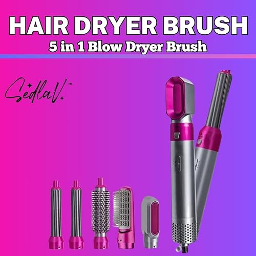 Miniatura 5 de SEDLAV Estilizador de cabello voluminizador 5 en 1 cepillo secador de pelo con cabezal desmontable para alisar, rizar, secar, peinar y peinar