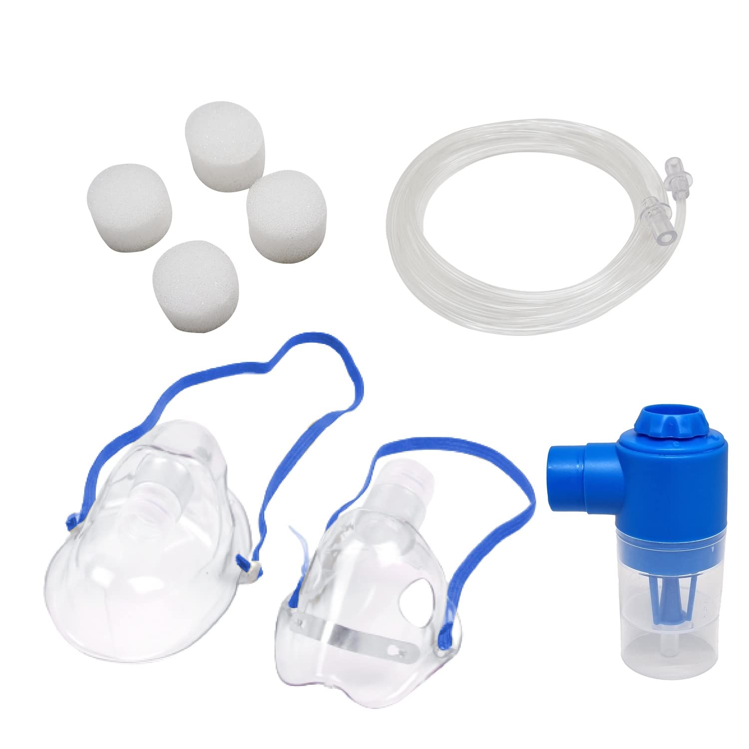 Nebulization kit with Chamber for Child & Adult used in Heavy Duty Compressor Nebulizers (Transparent)
