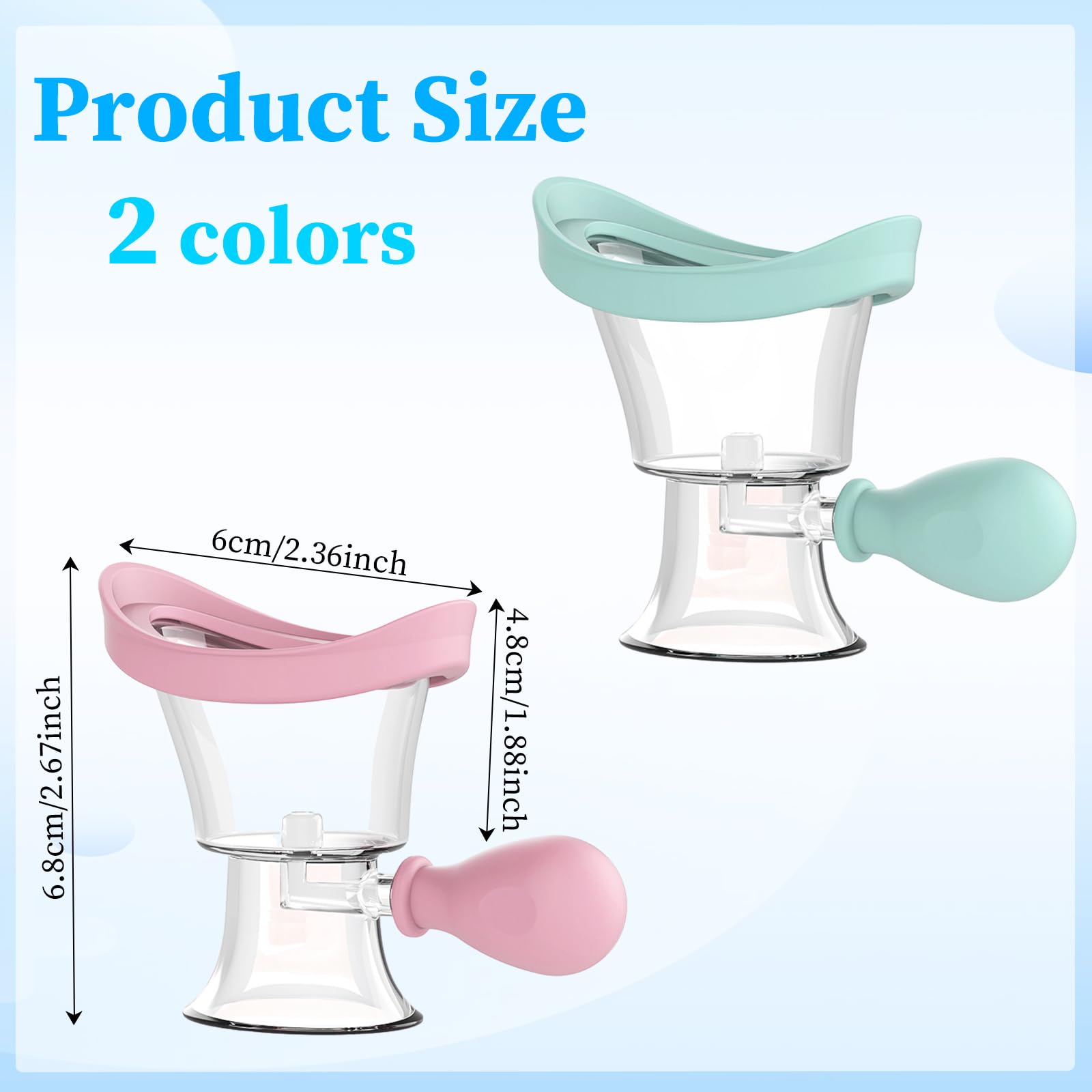 Lavaggio Oculare Portatile, 2 Pezzi Kit per il Lavaggio Degli Occhi, Tazza Manuale di Pulizia Degli Occhi, Tazza di Lavaggio Degli Occhi in Silicone, Bagno per il Lavaggio Degli Occhi (Blu, Rosa)