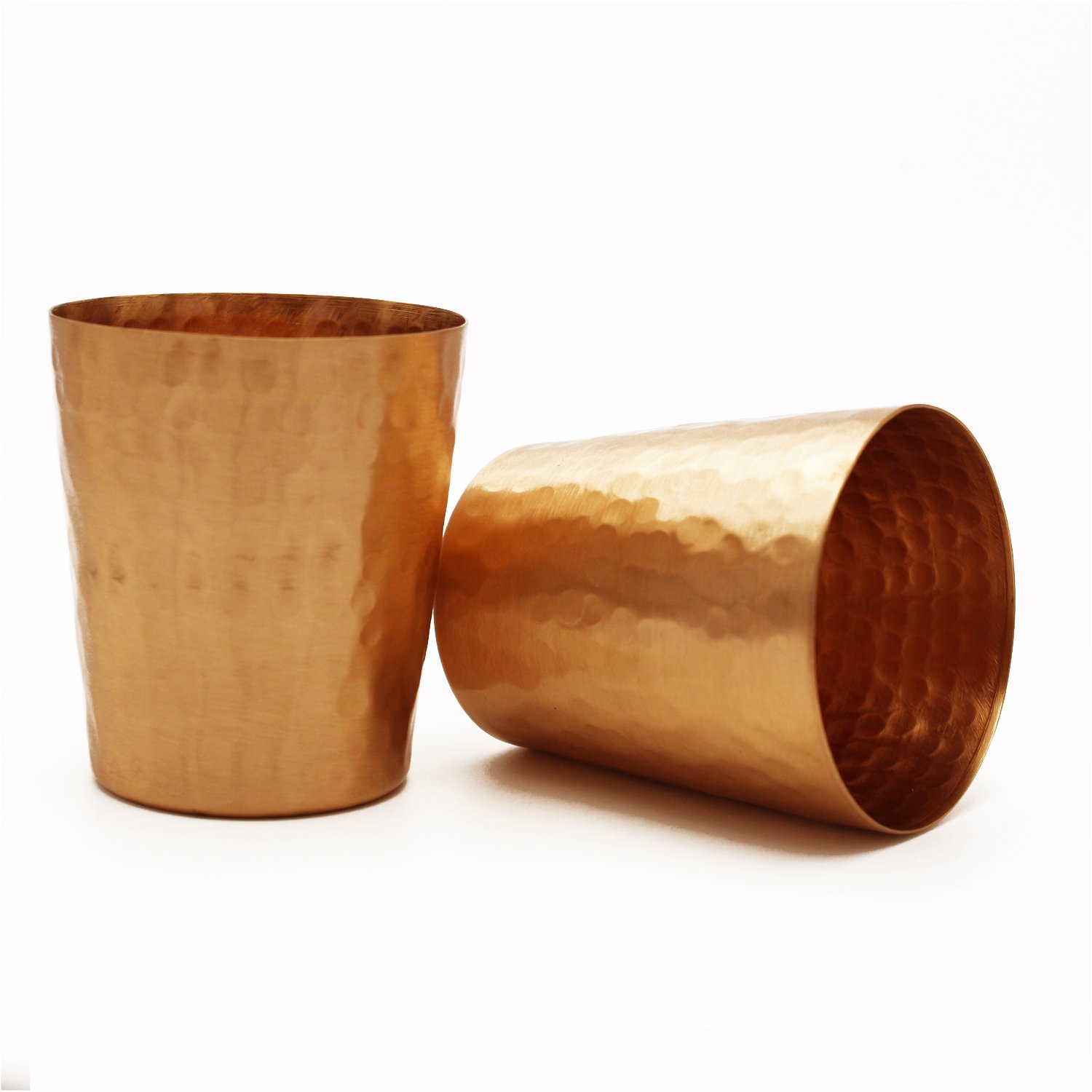 De Kulture Works Hand Hammered Pure Copper Cup Extra Shot Tumbler 2.5x2 (DxH) inches Glass Set of 2