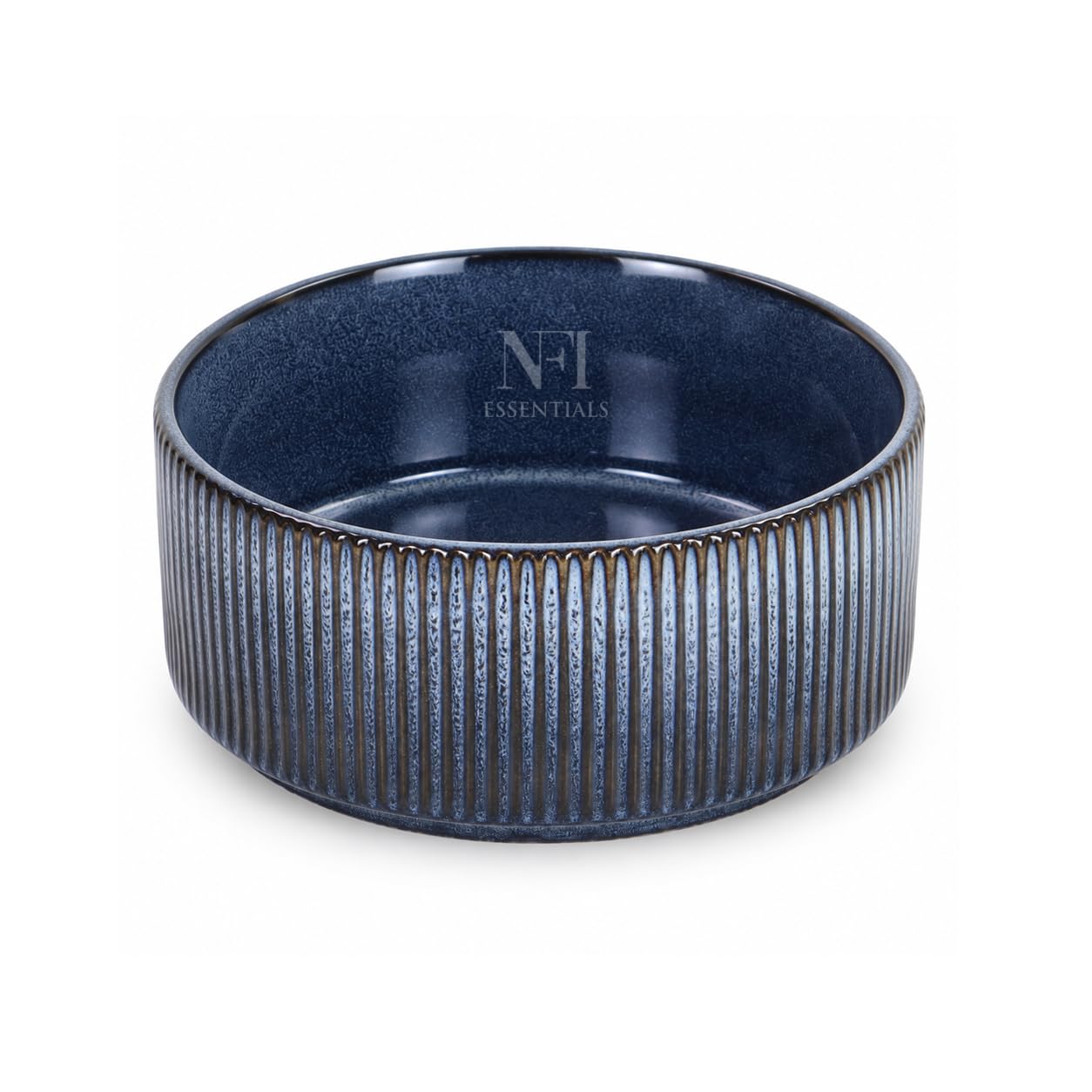 NFI essentials Frontier Ceramic Bowls Perfect for Snack, Side Dishes, Salads Or Desserts Beige Rib-Textured Multipurpose Uses Microwave & Oven Safe Ideal for Gifting & Daily Use