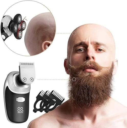 YQYBF Electric Razor for Men's, Electric Shaver 5 In1 Wet Dry Shaving Machine for Men Professional Set Rechargeable Electric Razor Beard Facial Grooming Kit - Image 3