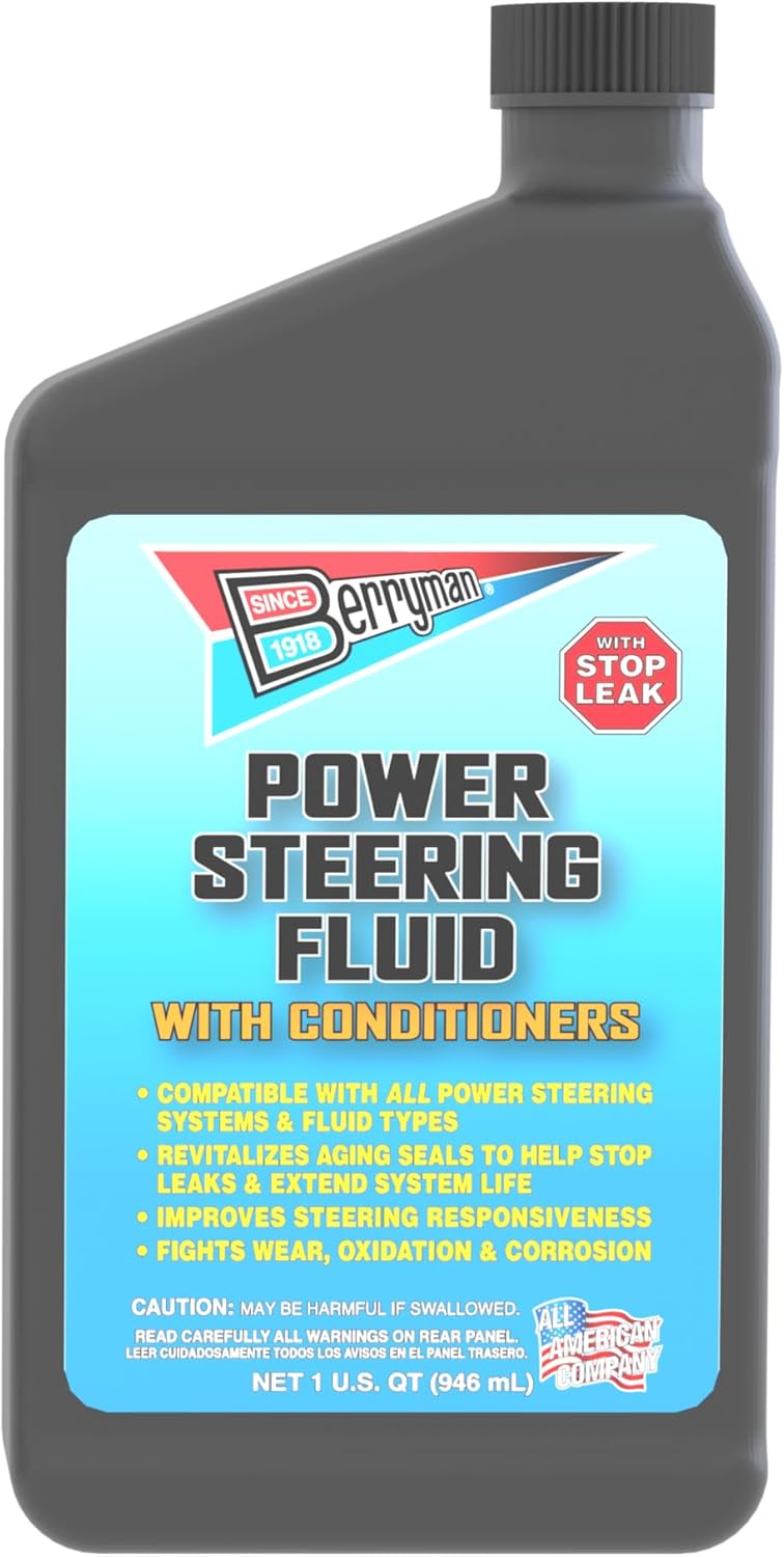 Berryman Power Steering Fluid with Conditioner Extends System Life, High-Performance - 1 Quart, (Pack of 4)
