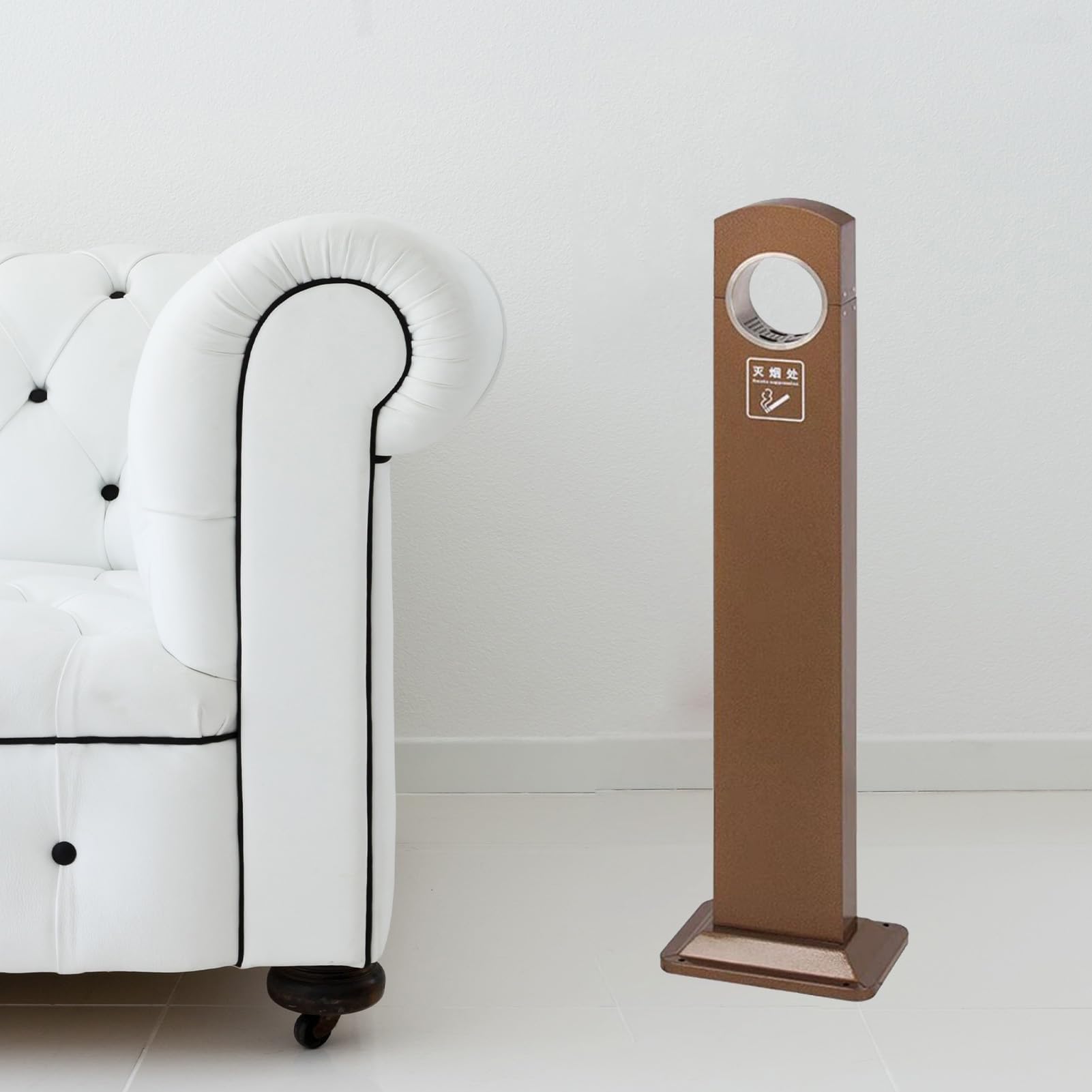 Cendrier sur pied extérieur en métal avec couvercle grand modèle haut patio