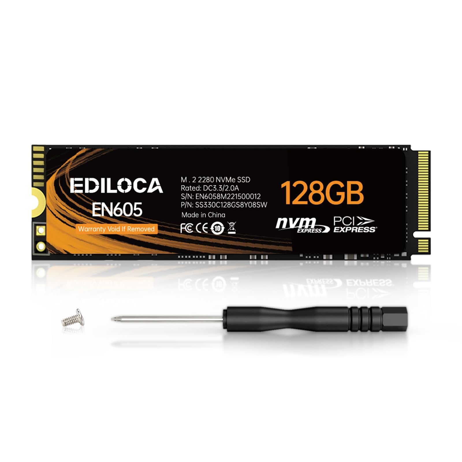 Amazon | EDILOCA EN605 SSD 128GB PCIe Gen 3.0×4 NVMe1.3 M.2 2280