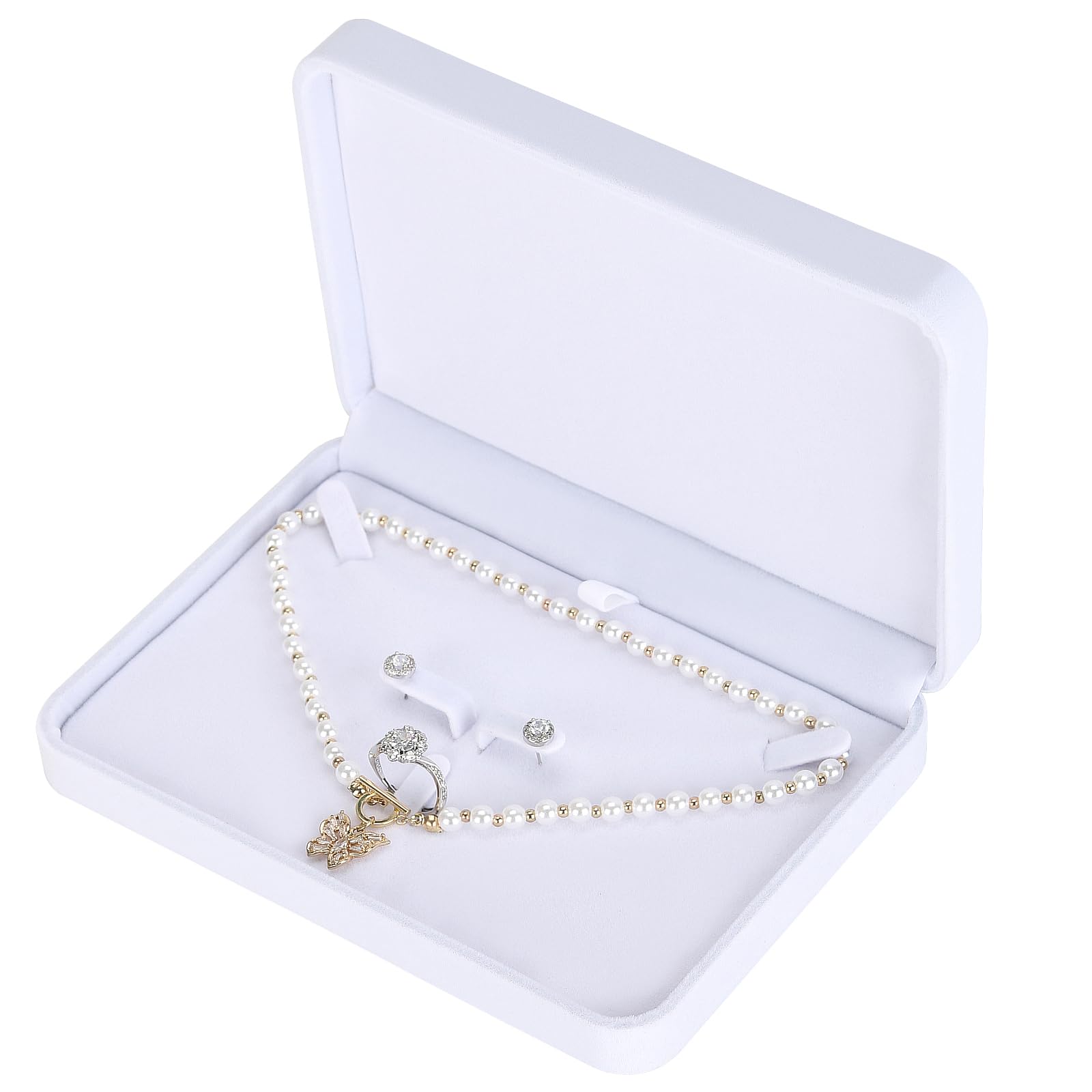 Amazon.com: LETURE Large Velvet Jewelry Set Box, Big Necklace and