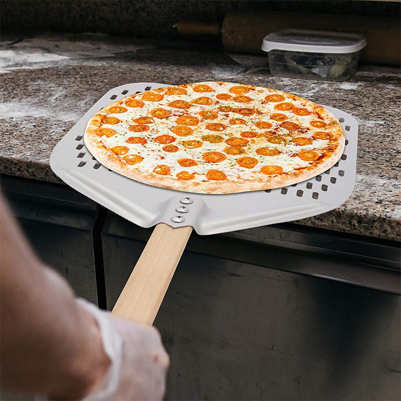 10/12-Calowa Składana Okrągła Łopata Ze Stali Nierdzewnej, Łopata Do Pizzy, Łopata Do Ciasta, Przenośnik Do Pizzy, Łopata Do Pieczenia Ciasta, Srebrna