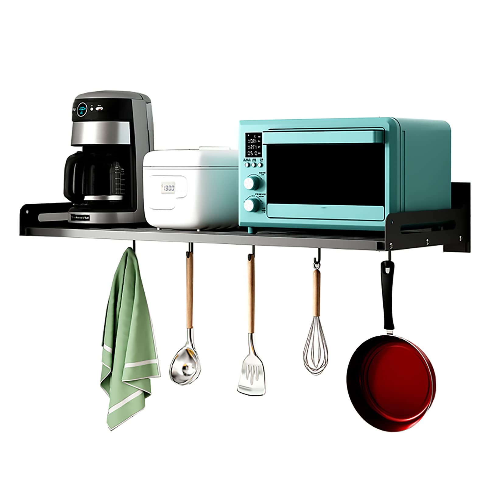 OWOHYG Stainless Steel Microwave Wall Shelf-Space-Saving Kitchen Rack Storage For Microwave Oven Easy Install Kitchen Perfect For Small Spaces.