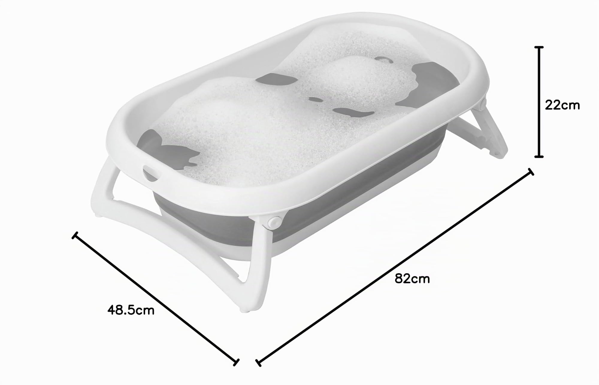 Rotho Babydesign Baby Badewanne faltbar Babybadewanne Reisebadewanne Grau