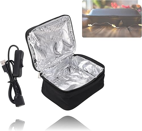 Miniatura 1 de Lonchera portátil de 8.7 x 7.1 x 3.9 in, horno portátil con 2 métodos de calentamiento, calentador de alimentos alimentado por USB, lonchera