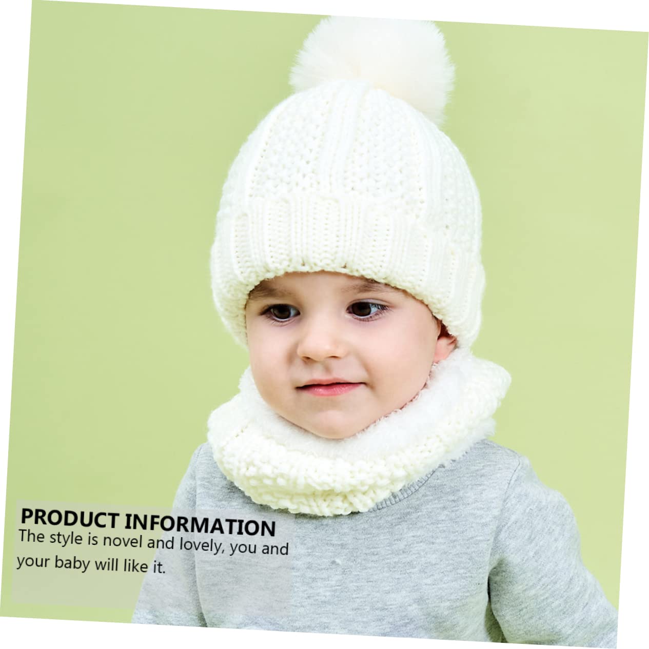 BESPORTBLE Sombrero de Punto cálido de los Sombrero de Punto cálido niña Sombreros de Bebe Sombrero Caliente Sombreros Infantiles Gorro de Invierno para Acrílico Blanco