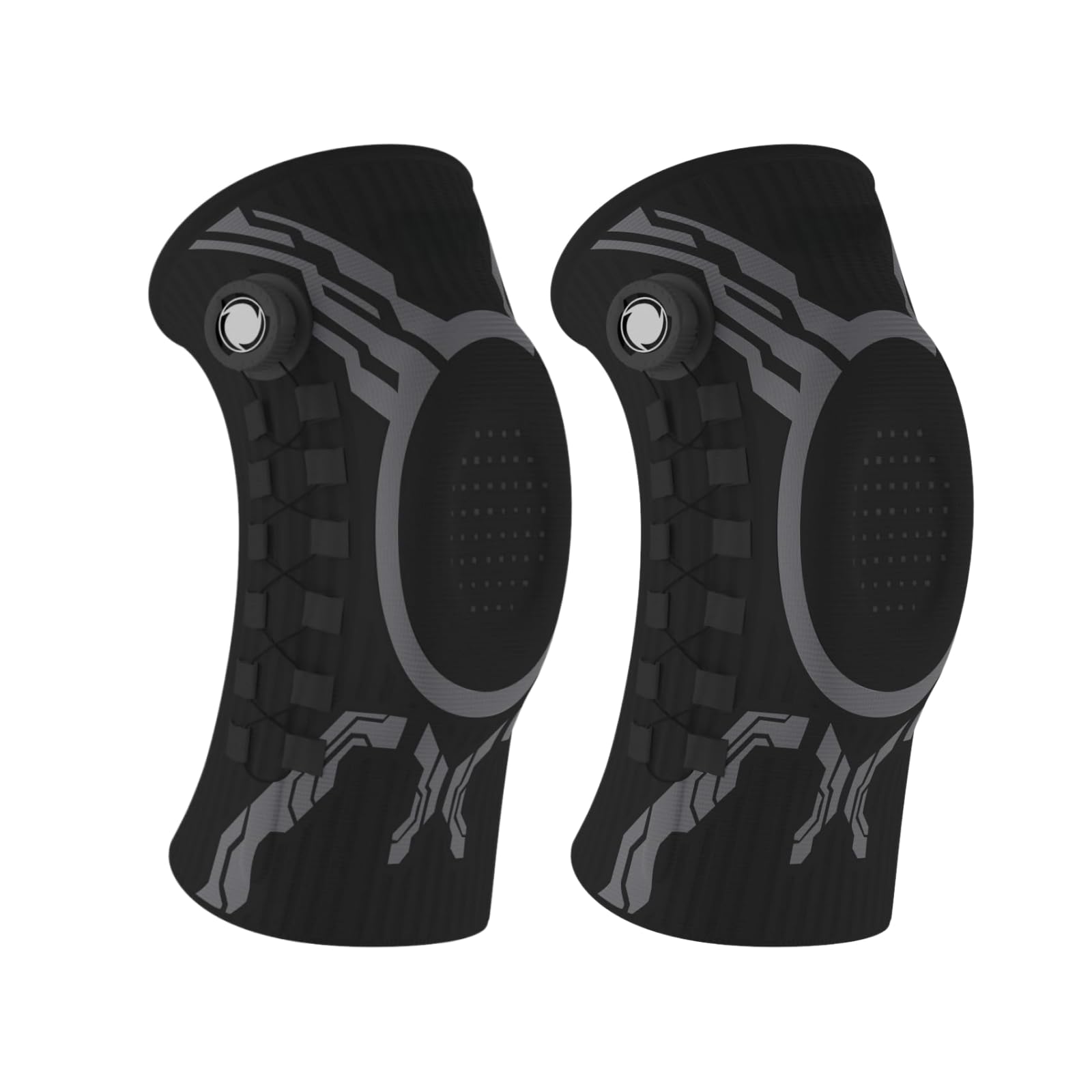 Klave Genouillère,Genouillère de Sport Unisexe,Genouillère de Soutien à Compression avec Bouton de Réglage Rapide,Ressorts et Coussin Gel,Respirant Anti-dérapant