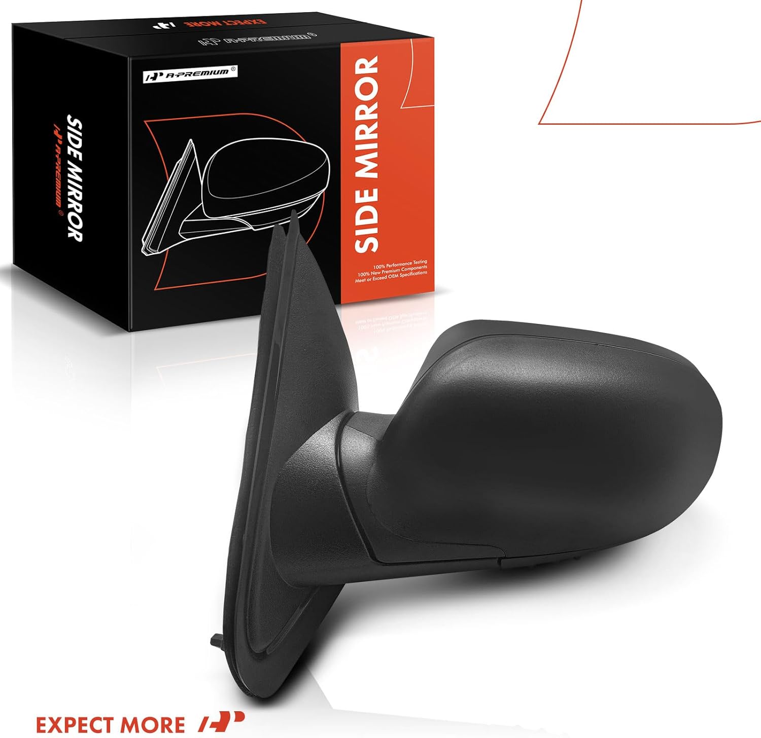 A-Premium Driver Side Manual Door Mirror - Compatible with Chevrolet Trailblazer EXT & GMC Envoy XL XUV & Buick Rainier & Isuzu Ascender - Non-Heated Manual Folding Black Outside Rear View Mirror