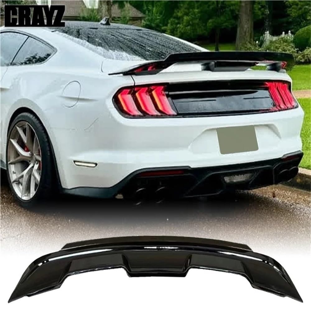 Tylny Spoiler Mustang kompatybilny z Fordem 2015-2021 Mustang ABS GT500 Style skrzydło spoilera bagażnika W/dymna klapa Gurney wiklinowy Bill Coupe skrzydło