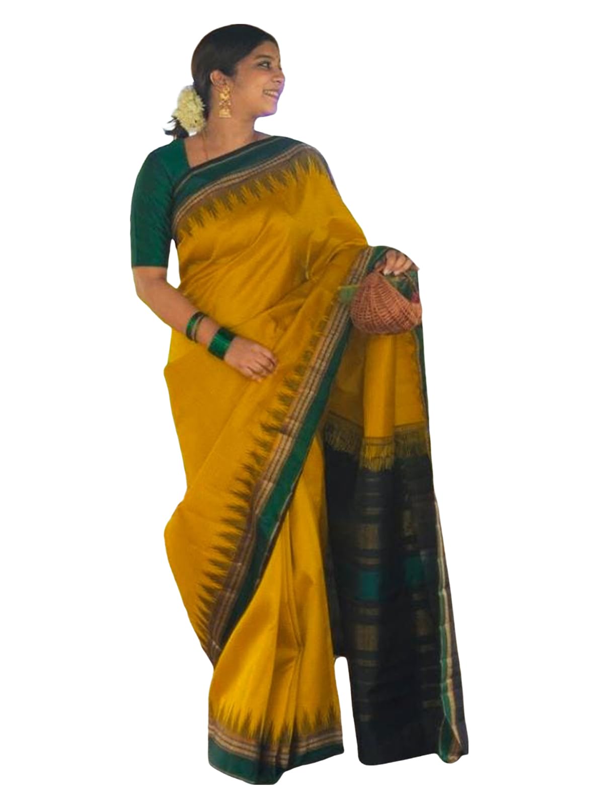 Satrani Women's Art Silk Jacquard Saree With Unstitched Blouse Piece (3382S388N_Mustard2)