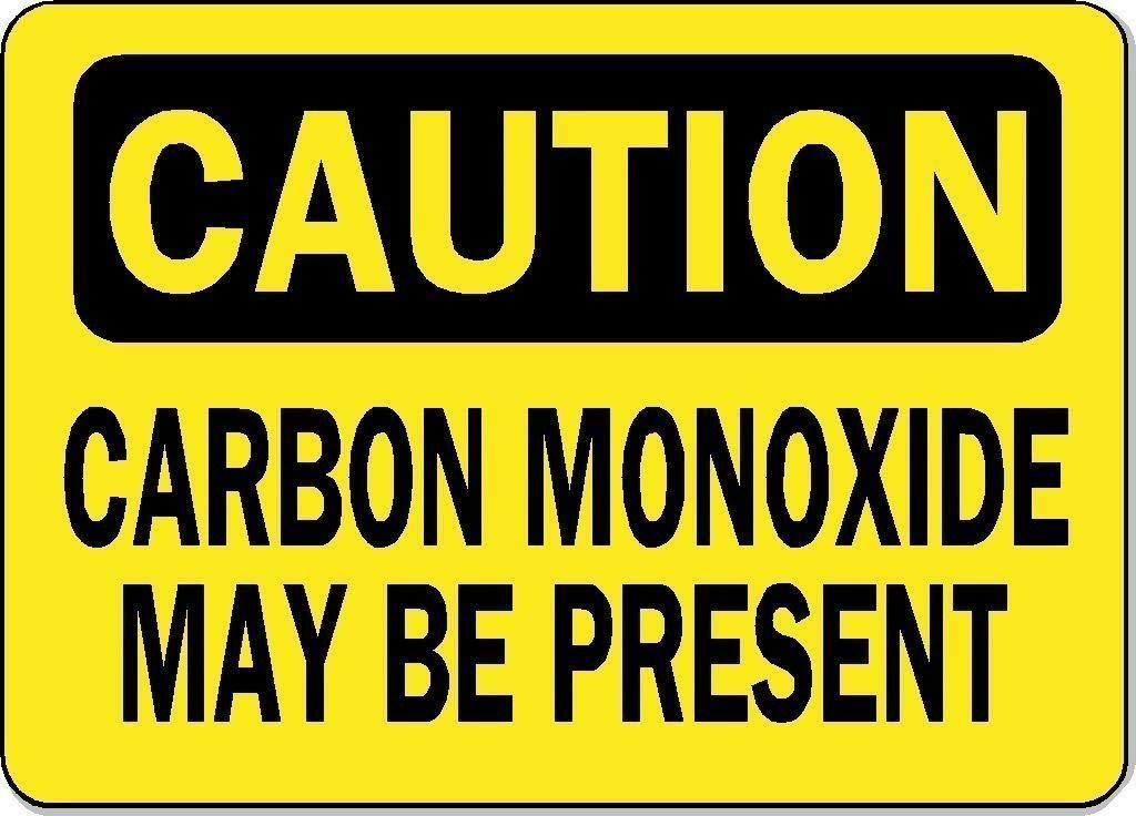 Bcts Caution Sign Carbon Monoxide May Be Present Safety Outdoor Metal Sign Plaque 12X16 Inches