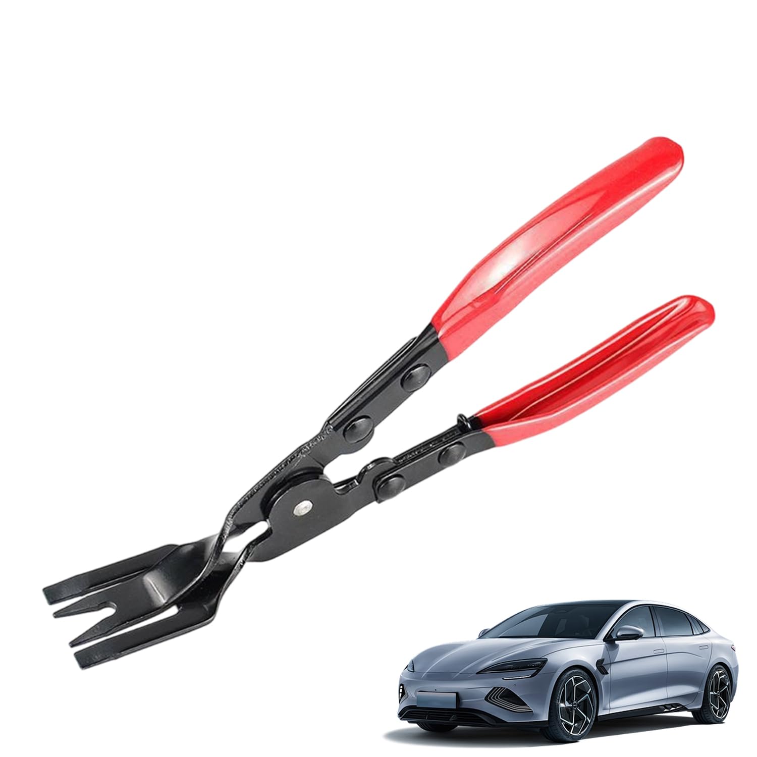 EsiFare トリムクリッププライヤー 自動車用 カークリップリムーバーツール パネルクリップ削除プライヤー カークリップ外しプライヤー 多機能 人間工学設計 作業工具 自動車修理ツール パネル オーディオ ダッシュ ウィンドウ用(レッド)