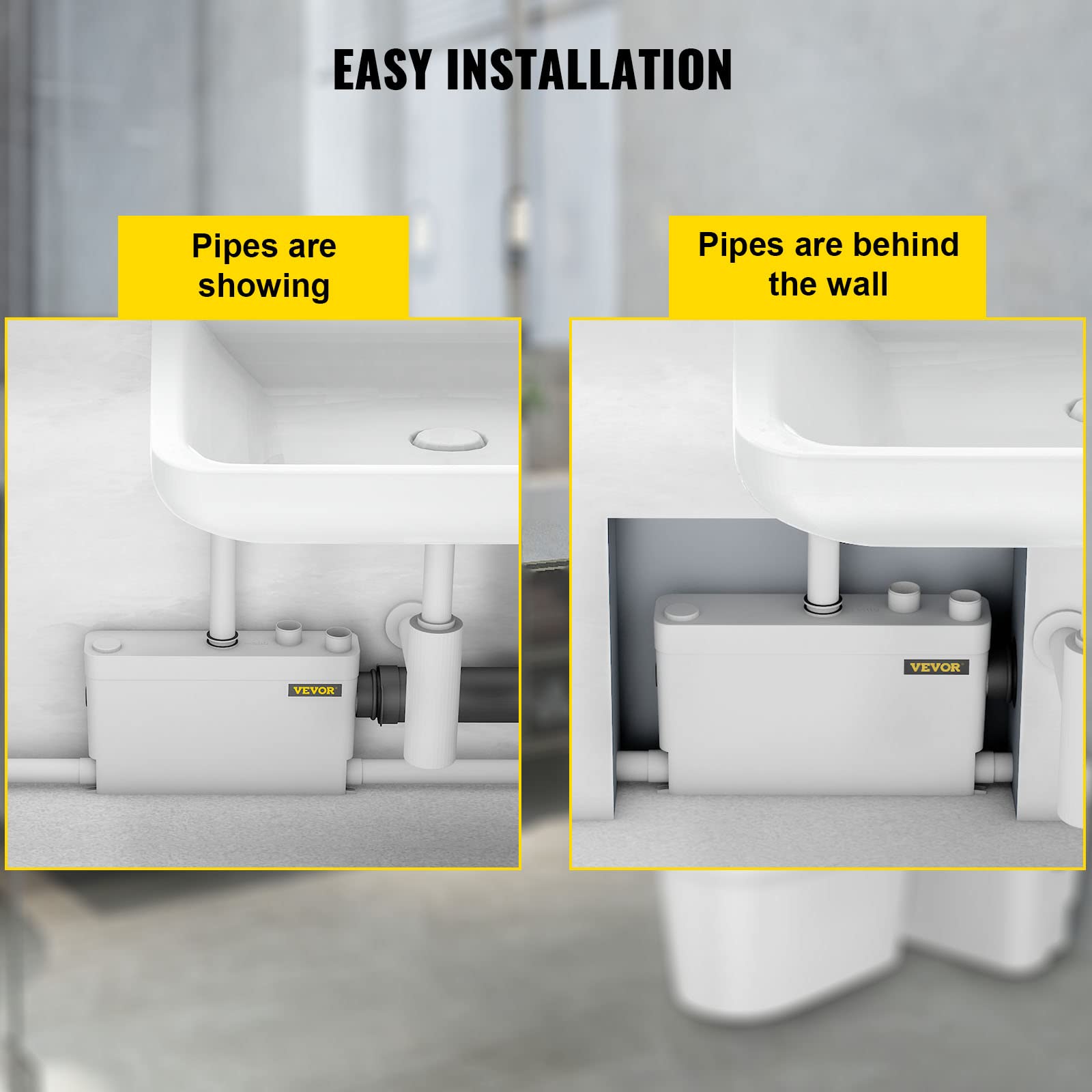 Buy VEVOR Macerator Pump, 400W Macerator Toilet Pump, 4 Inlets(1 Sided