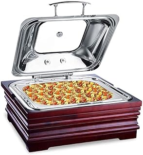 Luksusowa kuchenka grzewcza do żywności, gorący garnek, kuchenka do przechowywania, hydrauliczna kuchenka samoobsługowa ze stali nierdzewnej, ogrzewanie bloku alkoholowego w stylu ceramicznym 6L kwadrat, A (B)