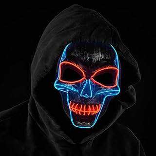OceanWings Halloween Mask LED Light up Costumes Scary Mask for Party Supplies Favor