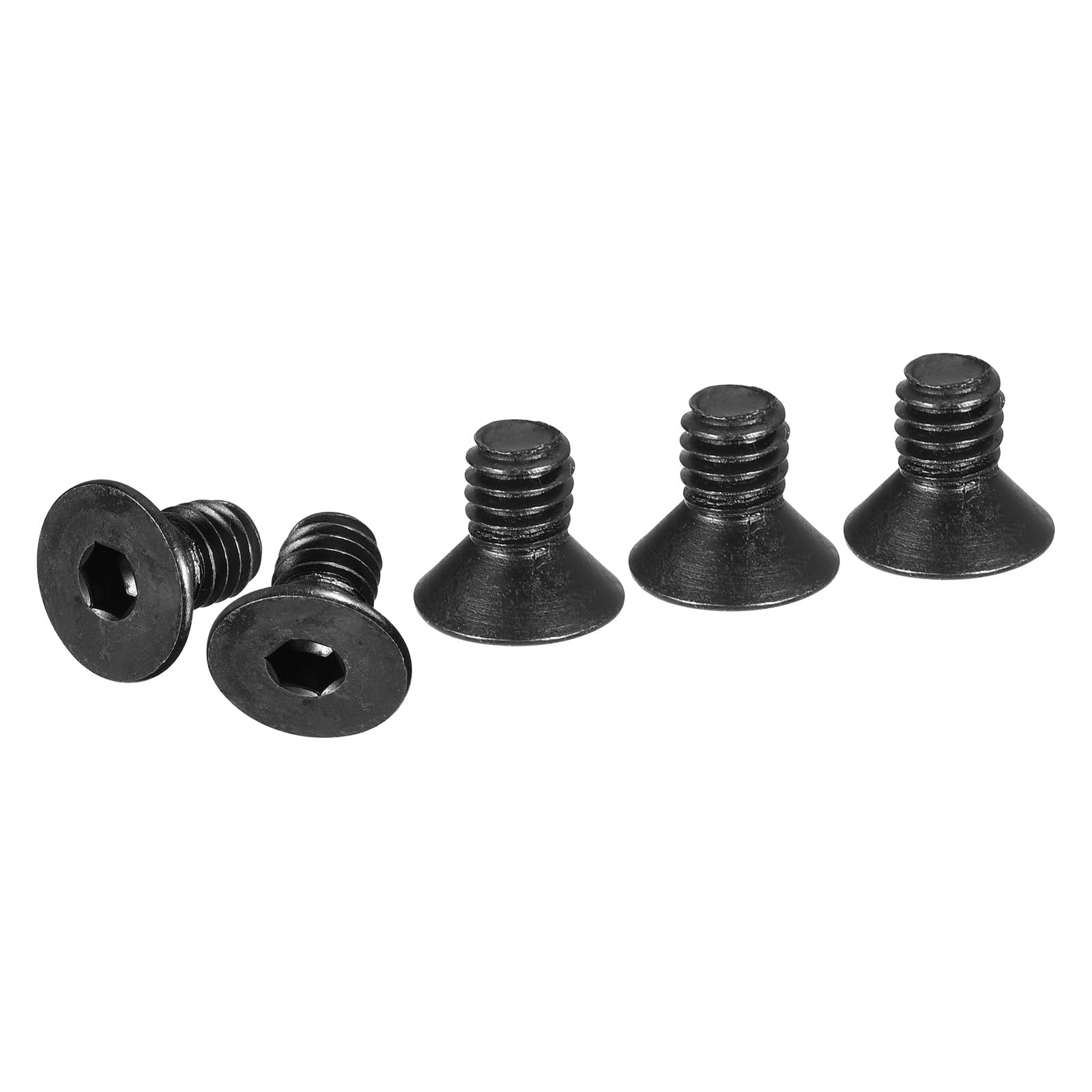 DTGN 5/16-18x1/2 Flat Head Socket Cap Screws, 30 Pack Hex Socket Flat Head Screws Carbon Steel Black Oxide, Full Thread, Countersunk Bolts