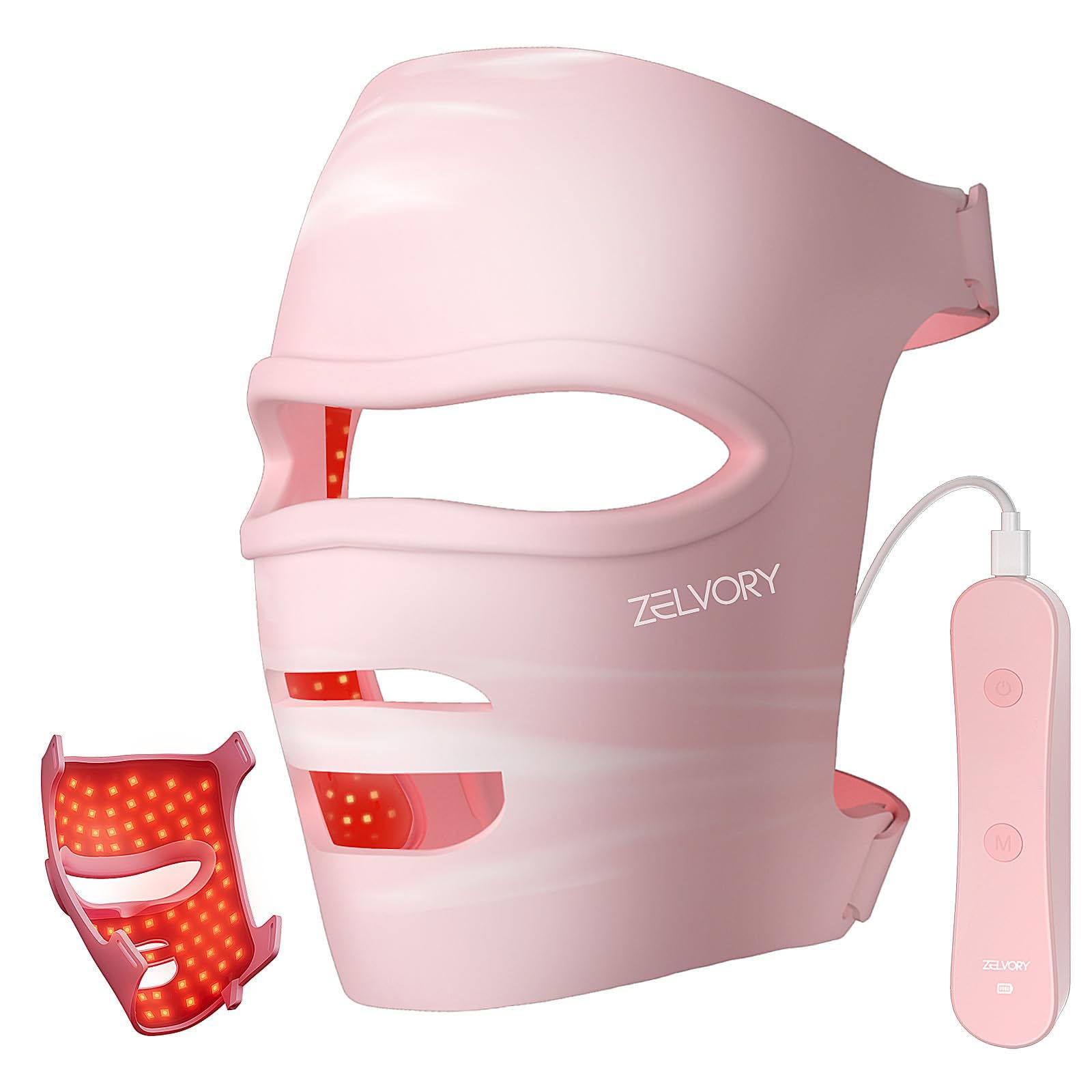 2025 New Red Light Therapy for Face Glowing Wireless LED Face Mask Light Therapy with Advanced 4-Core LEDs