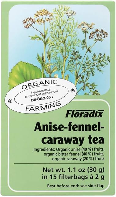 Floradix Organic Anise, Fennel and Caraway Herbal Tea 15 Bags