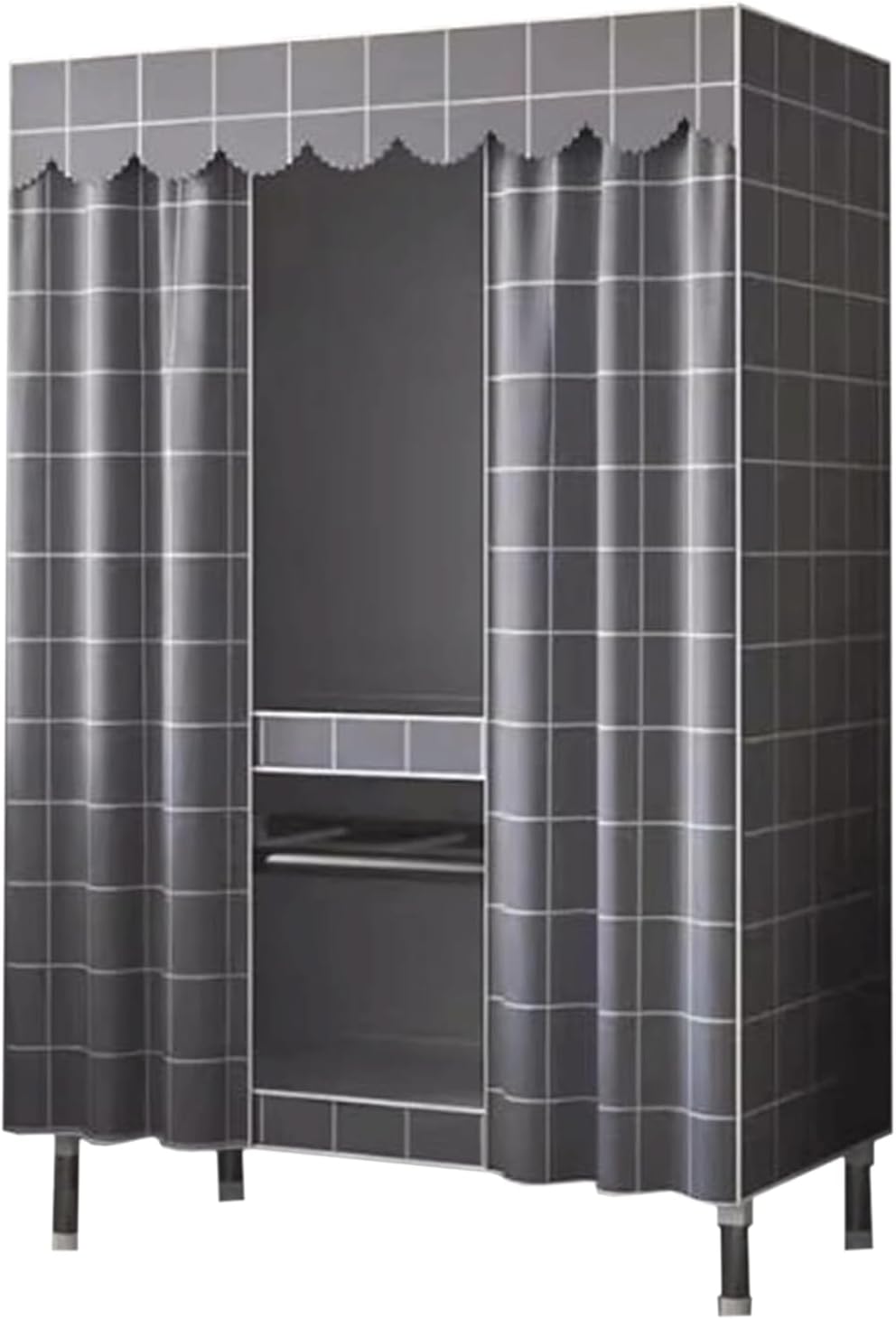 Closet All Steel Frame Wardrobe Closet for Bedroom Hanging Large Clothes Closet with Thicken Cloth Cover Portable Closet