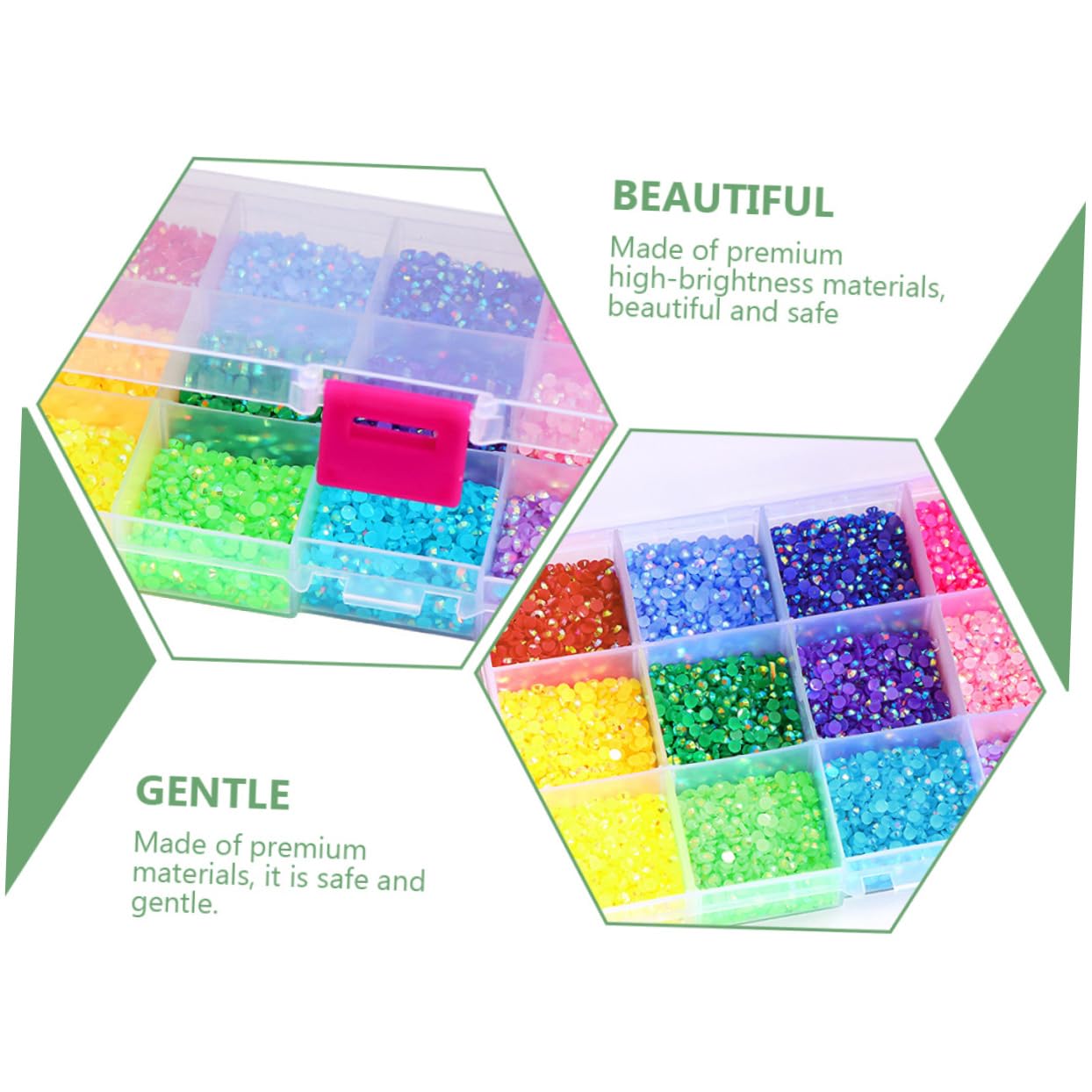 Set de Gemas para Uñas de Resina, 1 Caja, 15 Colores