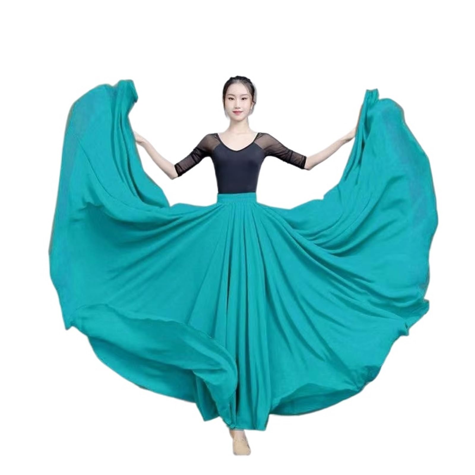 Falda de Gasa 720 Grados for Mujer, Faldas largas 2 Capas, Ropa Elegante actuación, Falda, práctica Ballet con Vuelo Grande para Festivo, Escenario, Rendimiento