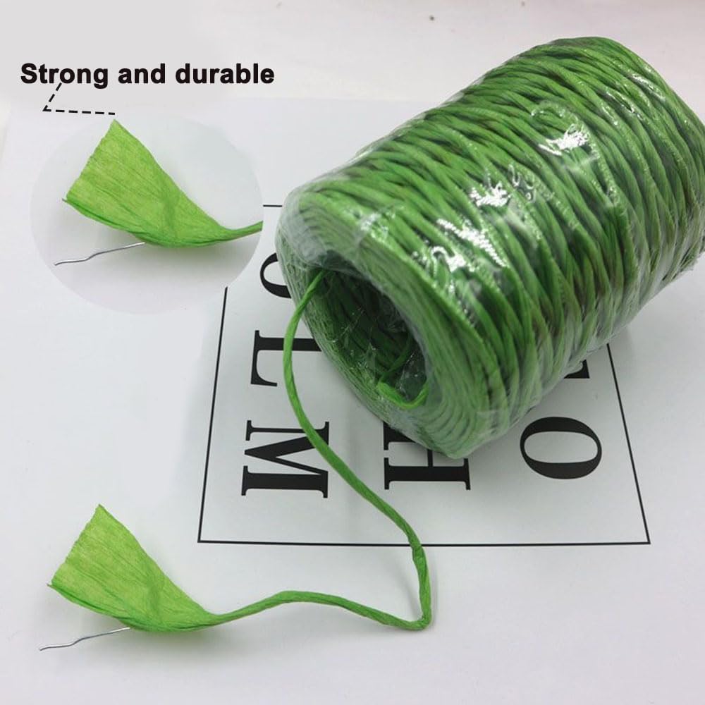 165Ft Bind Wire Wrap Twine Colorful Paper Vine, 2mm Raffia Paper Ribbon with Wire for DIY Making Basket, Flower Bouquets,DIY Projects (Black)