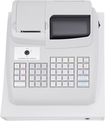 Miniatura 5 de BANLICALI Caja registradora, caja registradora electrónica de 47 llaves con pantalla LED y cajón de efectivo de 9 V, caja de registro rectangular