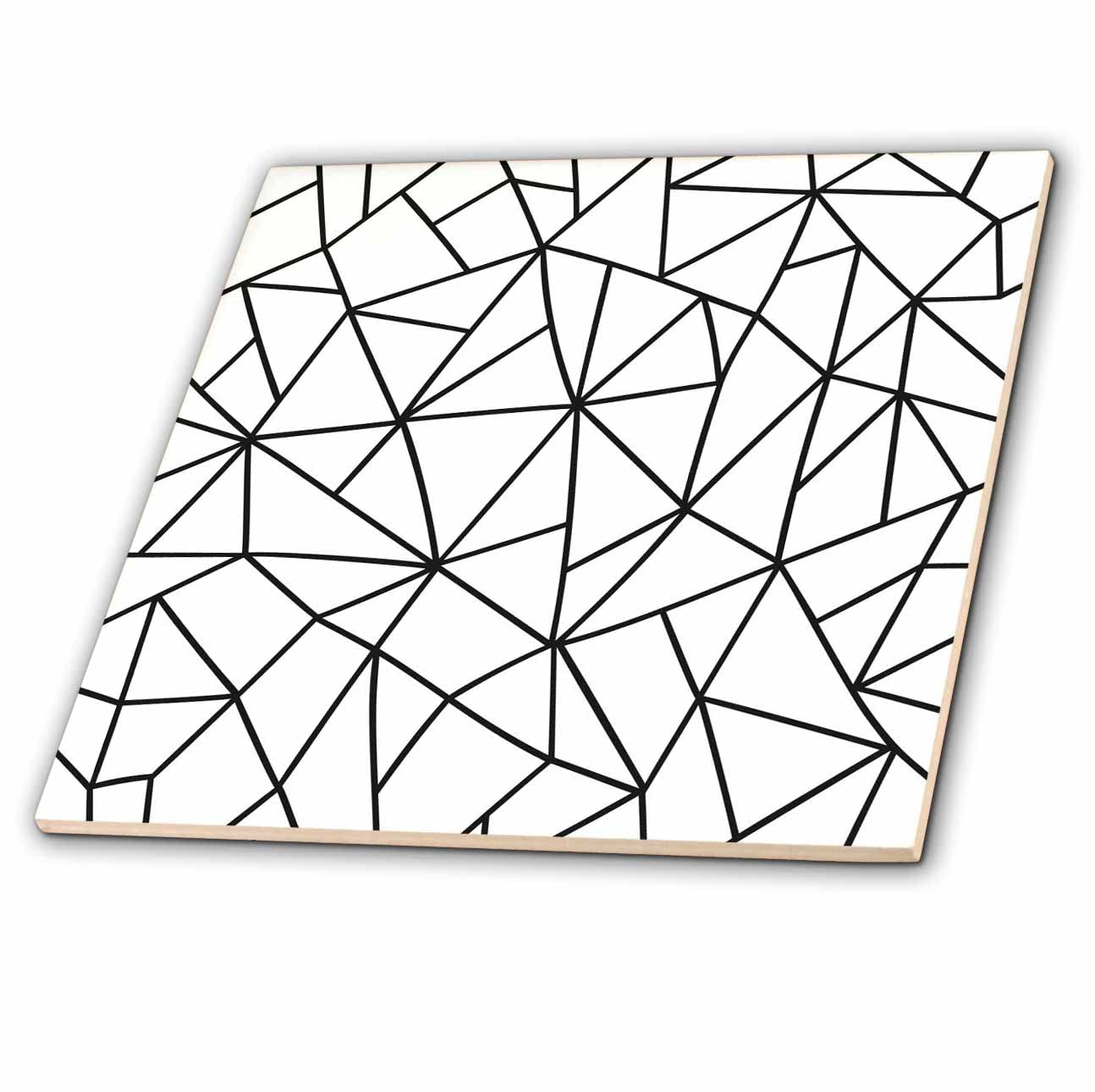 6 Inch Glass Tile - Abstract Broken Glass Outline 3dRose - Rosette - Pattern Prints