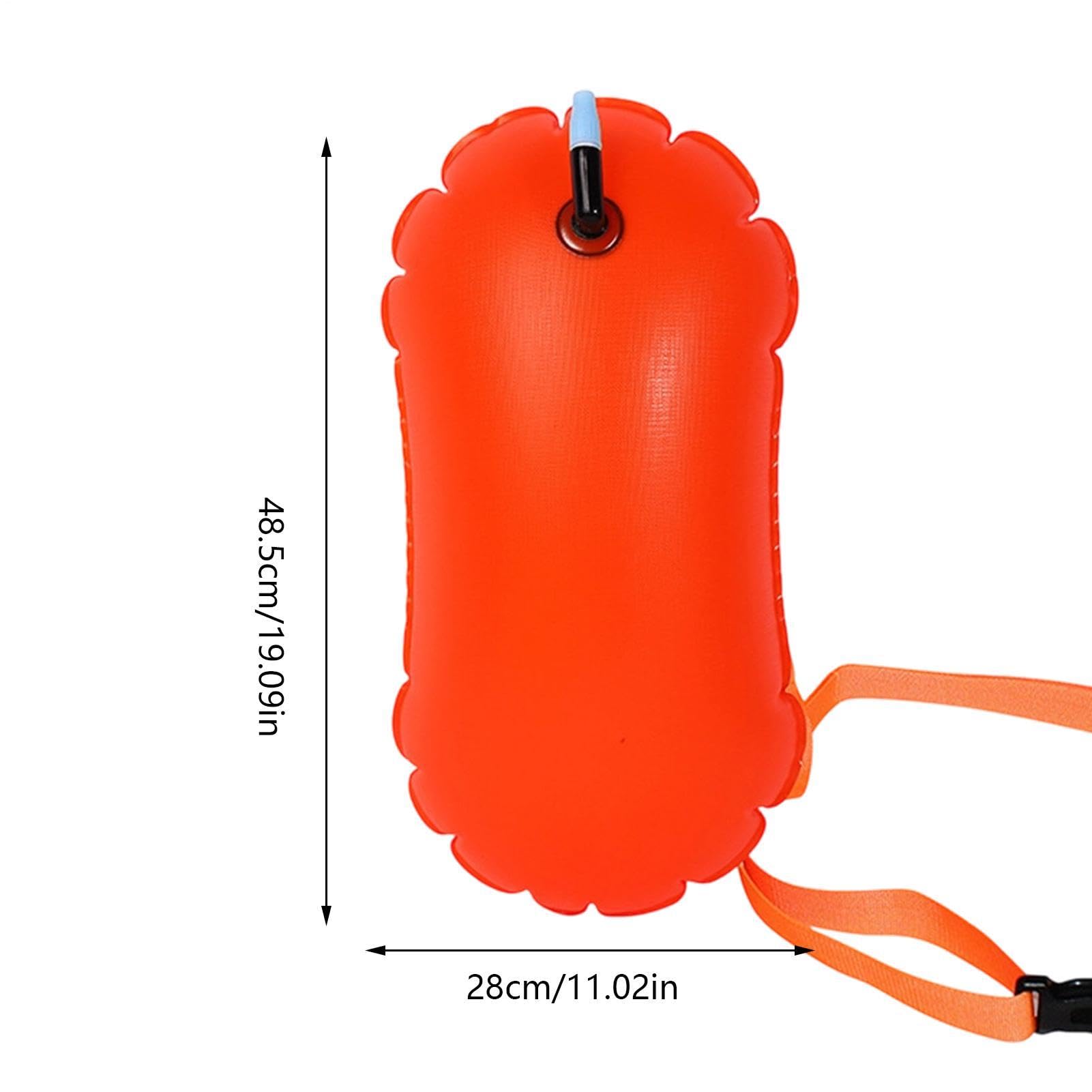 Open Water Swim Buoy | Inflatable High Visibility Waterproof Swim Training Float with Safety Storage, For Men Women Swimmers Beginners Lifeguard Training Competition