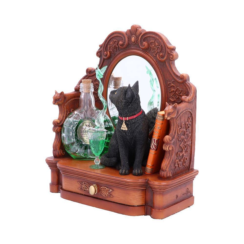 Nemesis Now B4955R0 Lisa Parker - Figura de Gato absenta y Hada Verde, 21,5 cm