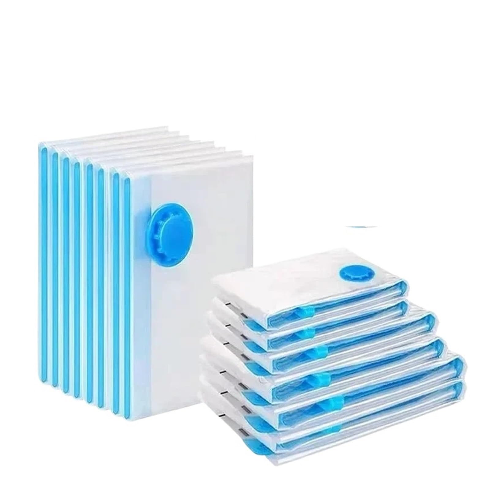 9PCS Vacuum Bag and Pump Cover for Clothes Storing Large Plastic Compression Empty Travel Accessories Storage Container For Travel(50x70cm)