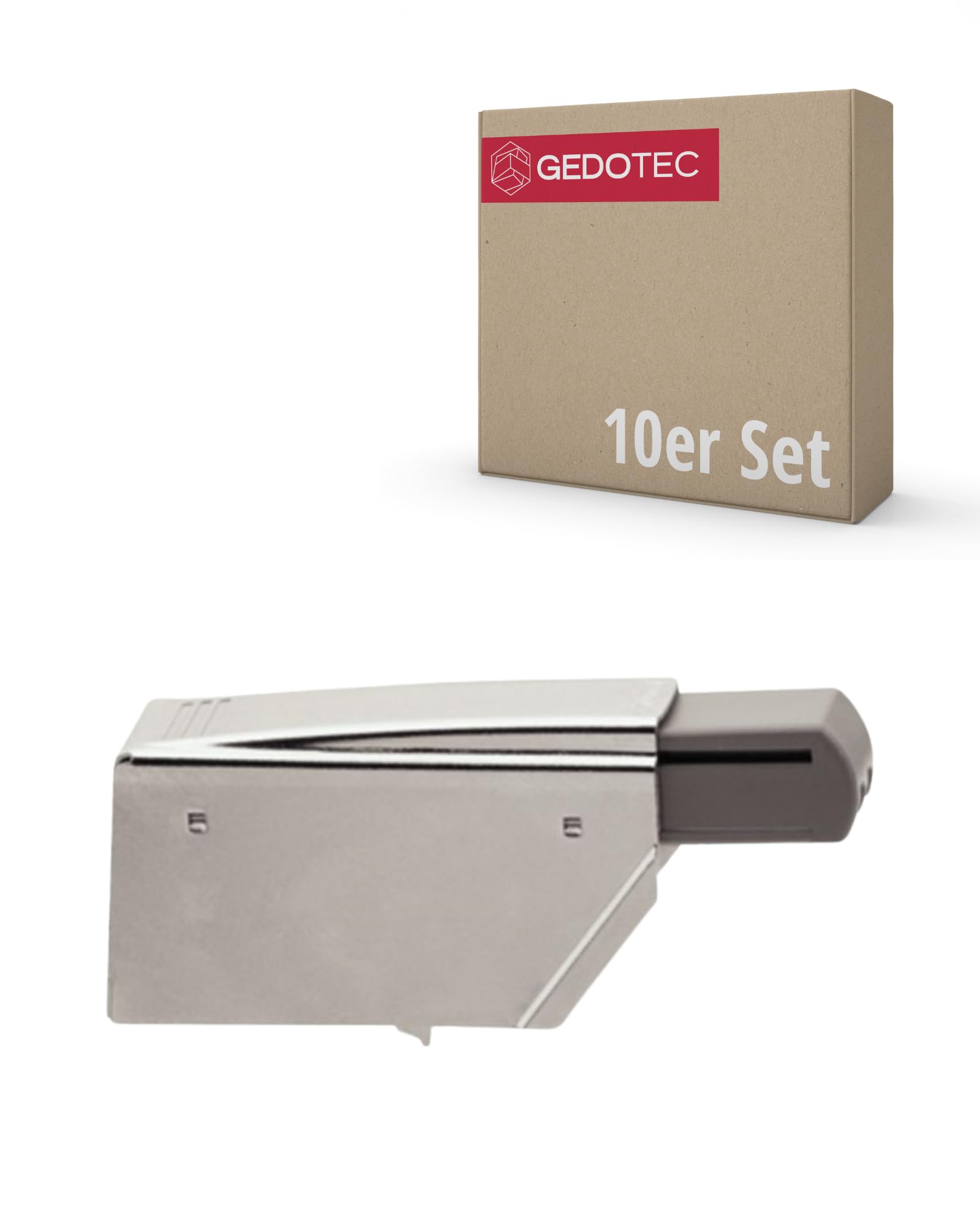 Gedotec Türdämpfer BLUMOTION | 10 Stück | 973A0500 | für Blum Innenanschlag-Scharniere | Türanschlag-Dämpfer zum Aufstecken | sanftes und leises Schließen von Möbeltüren | Aufsteck-Dämpfer vernickelt