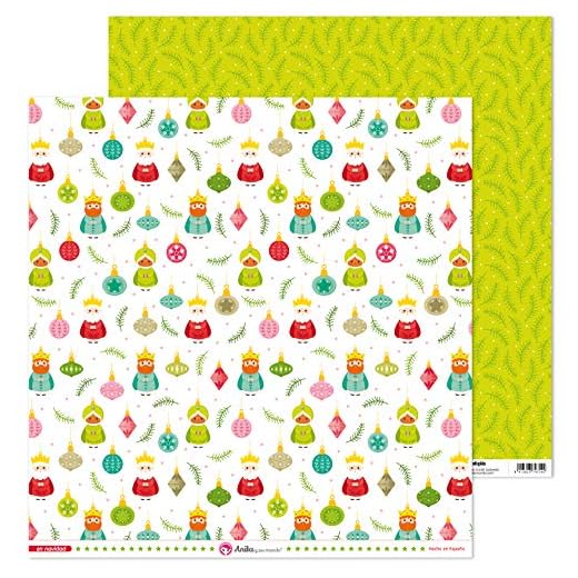 Anita y Su Mundo 37018667 Colección En Navidad Papeles de Scrapbooking, Reyes Magos, 30.5 x 30.5 cm, Paquete de 5