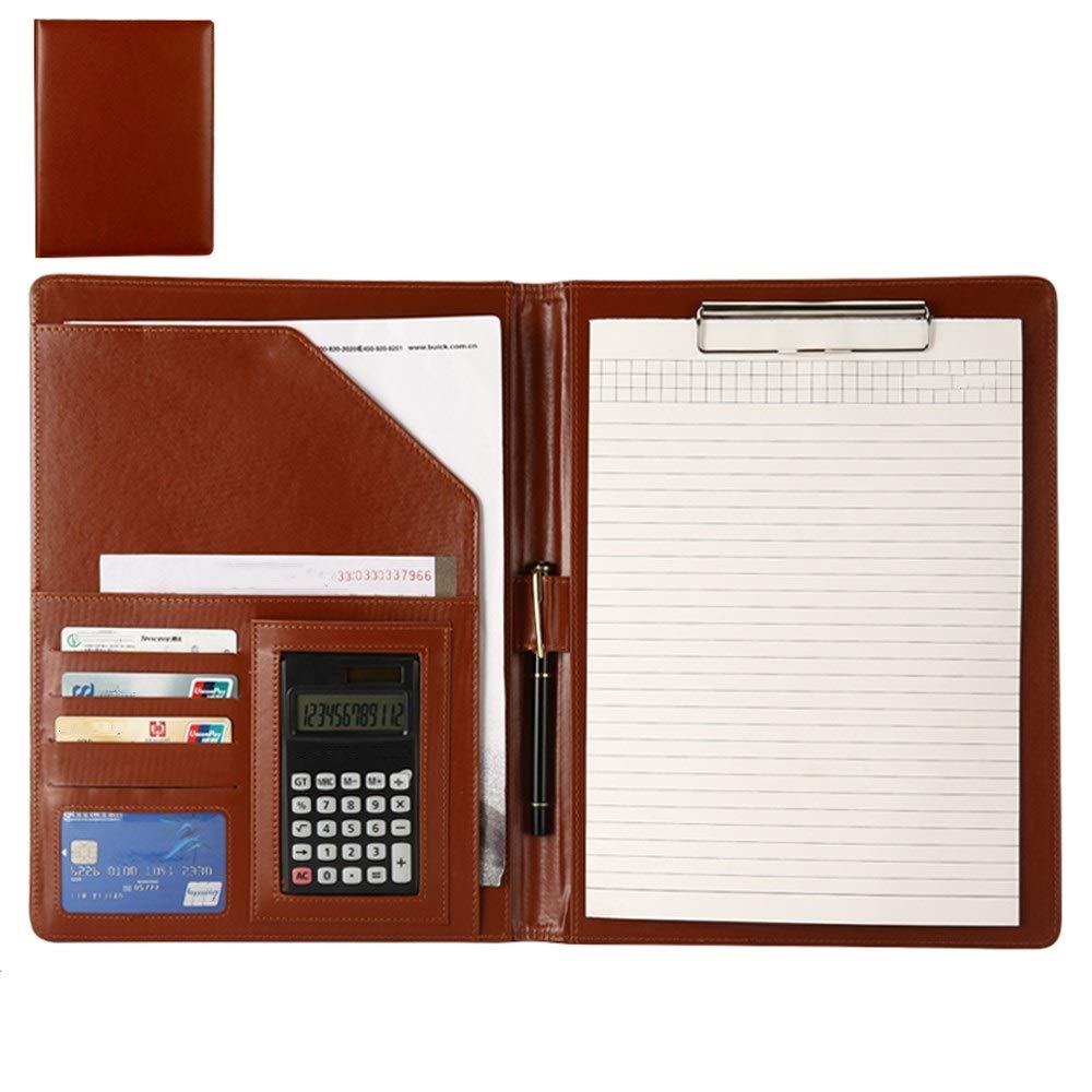 Teczka konferencyjna, skórzany, organizer na dokumenty, wszechstronny, biznesowy, teczka, do prezentacji, wywiadu, biznesowej torby na dokumenty, brązowy, 251 x 323 mm