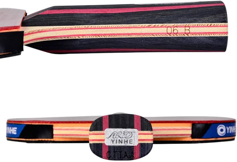 6 Stars Professional Table Tennis Bats with Carry Case Offensive Ping Pong Bat Suitable for Indoor and Outdoor Play/As Shown/Long Handle