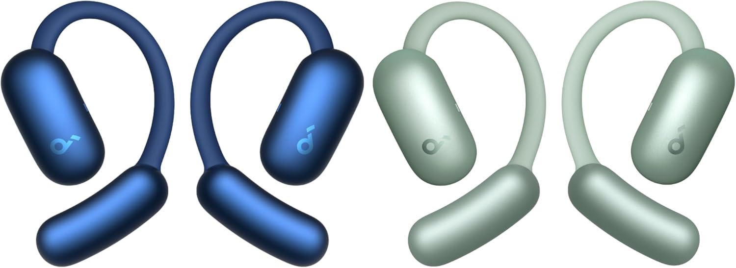 soundcore AeroFit 2 by Anker, Open-Ear Headphones, Real-Time Translation Earbuds, 4 Adjustable Positions for Every Ear Size, 2× Richer Bass, Hi-Res, 42H Playtime, IP55,AI Clear Calls,Wireless Charging