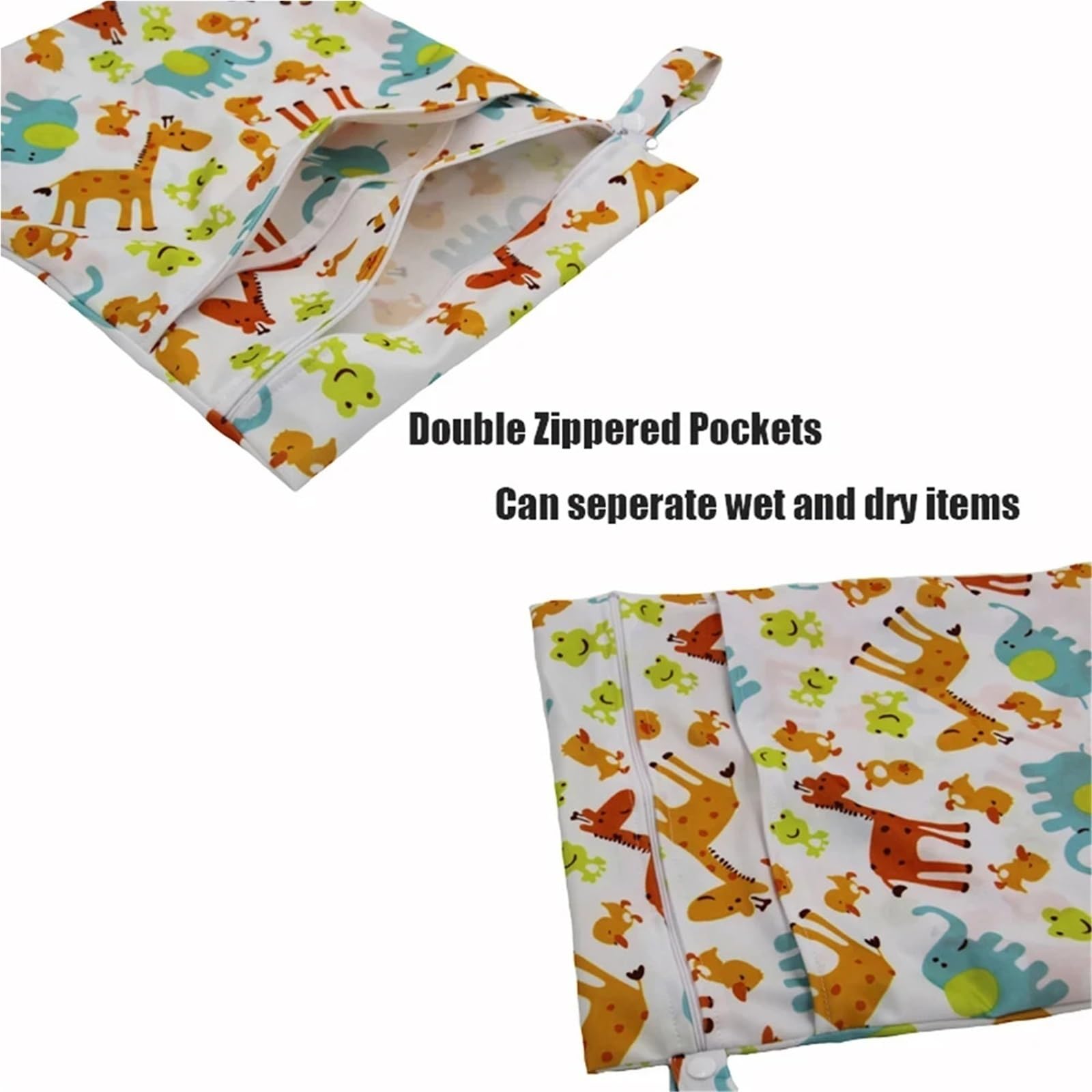1 Stück Nass- und Trockenbeutel Für Reisen und Schwimmen | Mit zwei Baby-Wickeltaschen mit Reißverschluss, wasserdicht, wiederverwendbar, waschbar(Color 8)