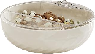 Plato doble para frutas, cuenco doble, cuenco de doble capa con soporte para teléfono, cesta de drenaje para lavado de frutas, bandeja de cáscara de nueces, recipiente para aperitivos en el salón