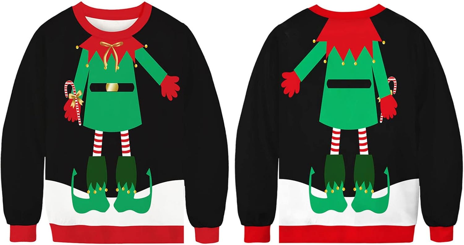 TOONRAIN Christmas Sweatshirt 3D Graphic Pullover Funny for Men Women Unisex Sweater - Image 3